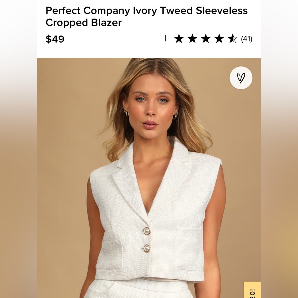 Lulu's Cream Textured Blazer